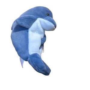Echo Beanie Baby labeled Waves Style 4084 6” 1996 gray dolphin